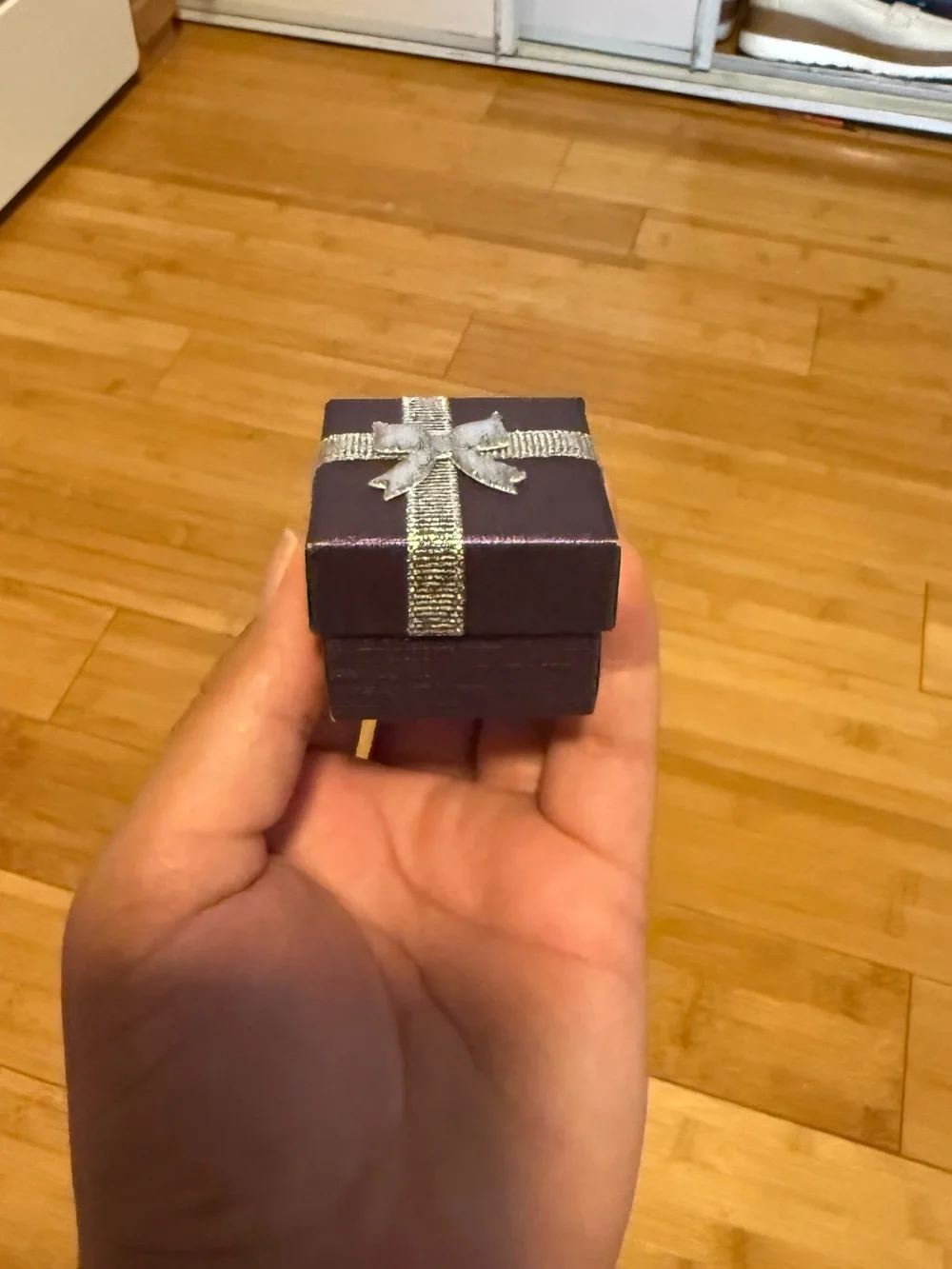 Blue Kids Gift Box Accessory with Silver Bow